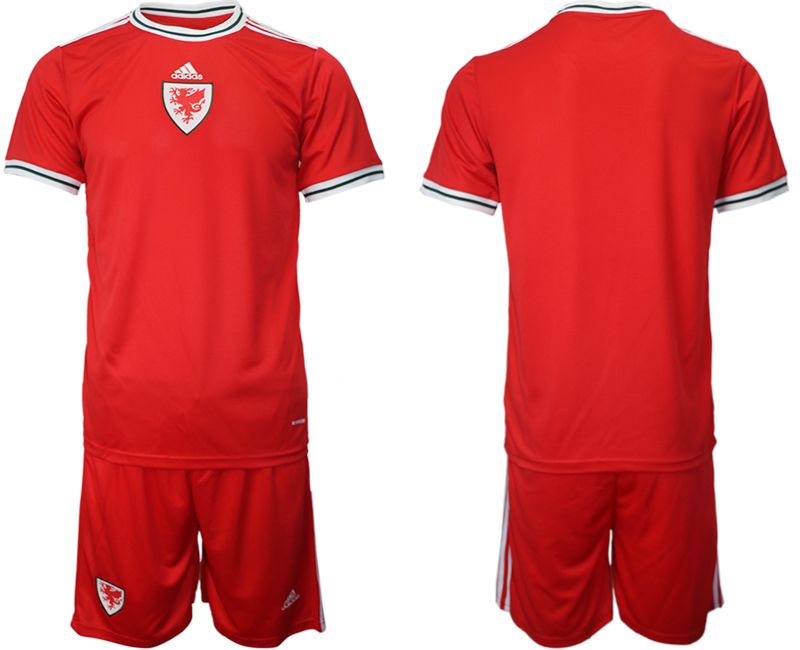 Men 2022 World Cup National Team Welsh home red blank Soccer Jersey->spain jersey->Soccer Country Jersey